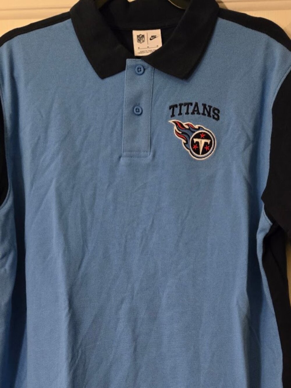 Nike Tennessee Titans Polo Shirt Mens Large Blue/Navy